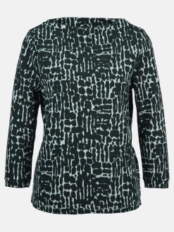 Damen Shirt mit 7/8 Arm im abstrakten Dessin