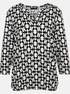 Damen Shirt mit 3/4 Arm und Minimalprint