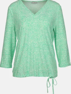 Damen Shirt mit Alloverprint und 3/4 Ärmel