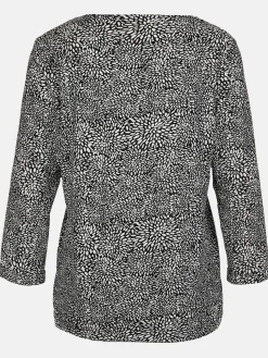 Damen Shirt mit Alloverprint und 3/4 Ärmel