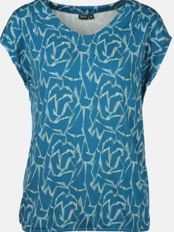 Damen Shirt mit Alloverprint und Gummibund