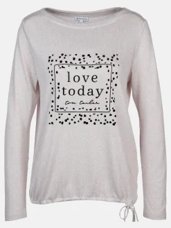 Damen Shirt mit geflocktem Print