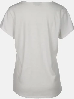 Damen Shirt mit Glitzerprint und Strasssteinchen