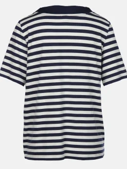 Damen Shirt mit Kordel im Ringellook