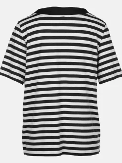 Damen Shirt mit Kordel im Ringellook