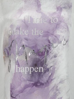 Damen Shirt mit Motivprint und Strassbesatz