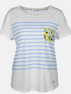 Damen Shirt mit Streifen und Brusttasche