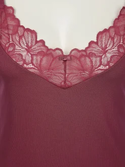 Damen Spaghetti-Hemd mit Spitze