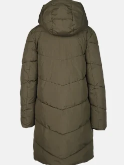 Damen Steppmantel mit angesetzter Kapuze