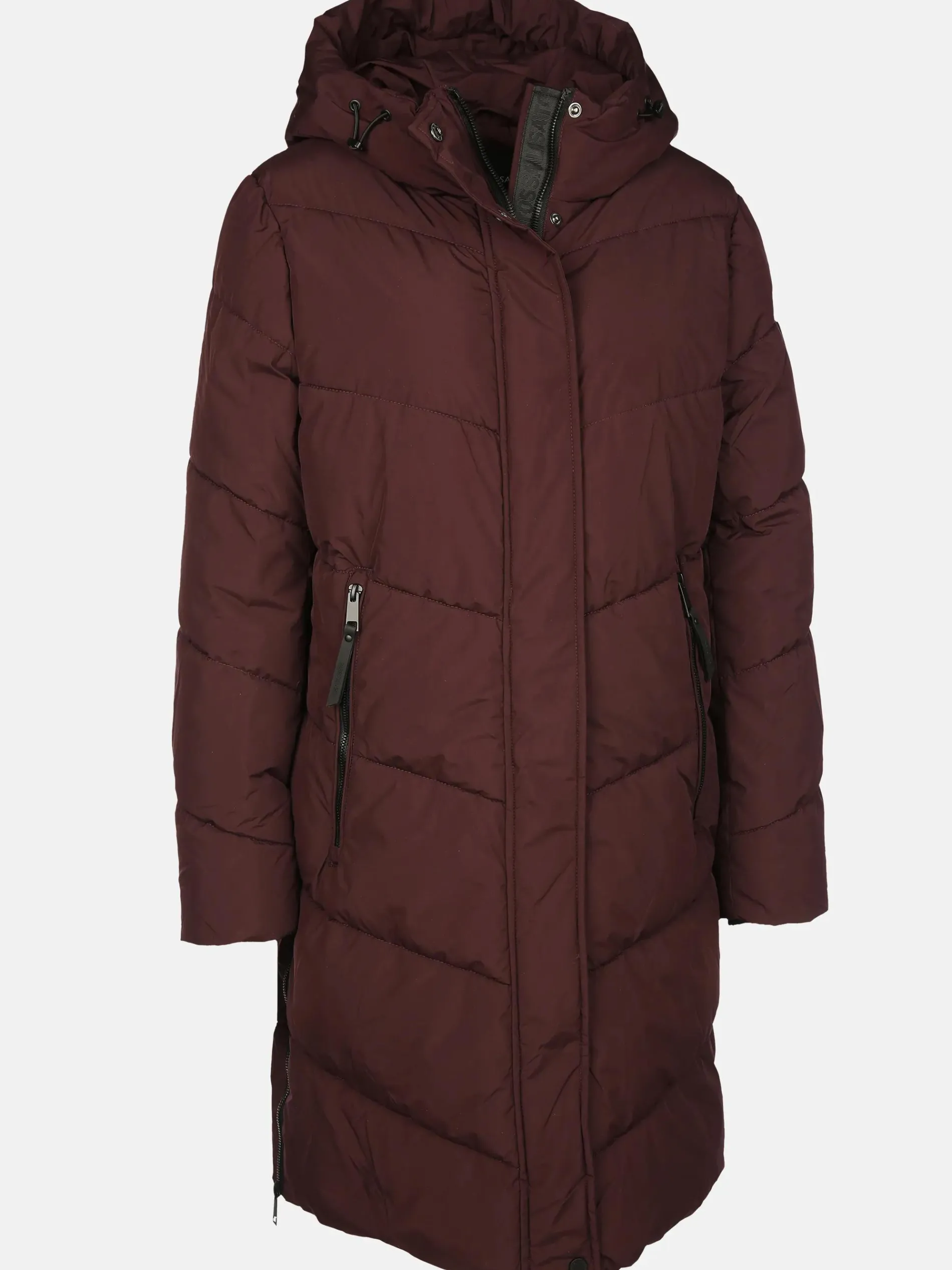 Damen Steppmantel mit angesetzter Kapuze