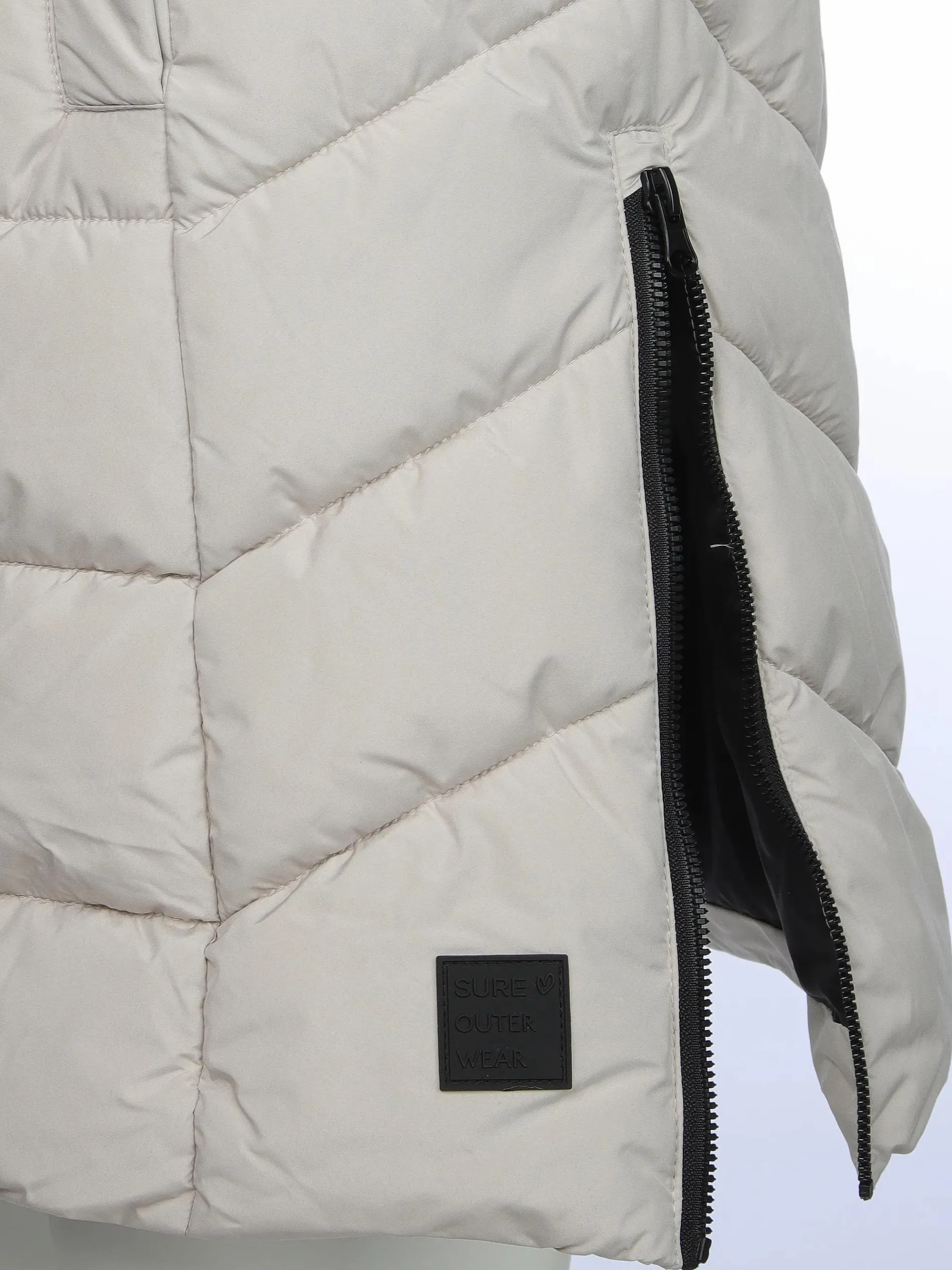 Damen Steppweste in langer Form