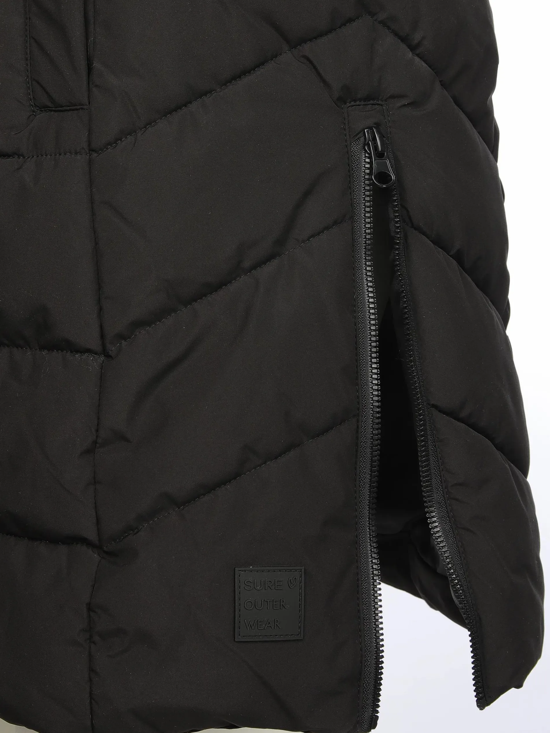 Damen Steppweste in langer Form