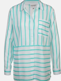 Damen Streifenbluse mit Brusttasche