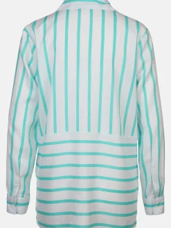 Damen Streifenbluse mit Brusttasche