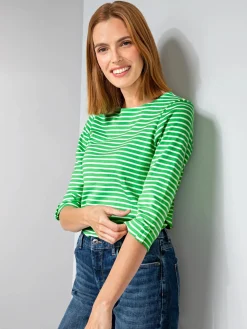 Damen Streifenshirt mit 3/4 Arm