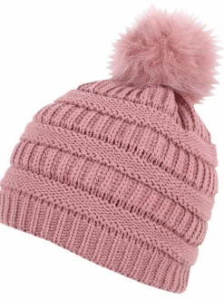 Damen Strickmütze mit Bommel