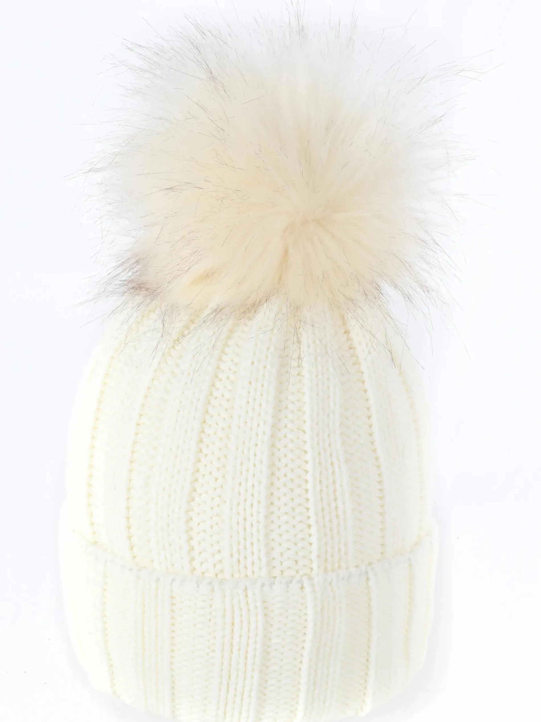 Damen Strickmütze mit Bommel