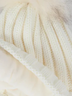 Damen Strickmütze mit Bommel