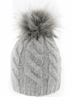 Damen Strickmütze mit Bommel