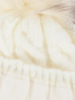 Damen Strickmütze mit Bommel