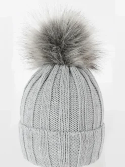 Damen Strickmütze mit Bommel