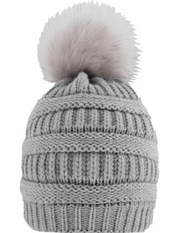 Damen Strickmütze mit Bommel