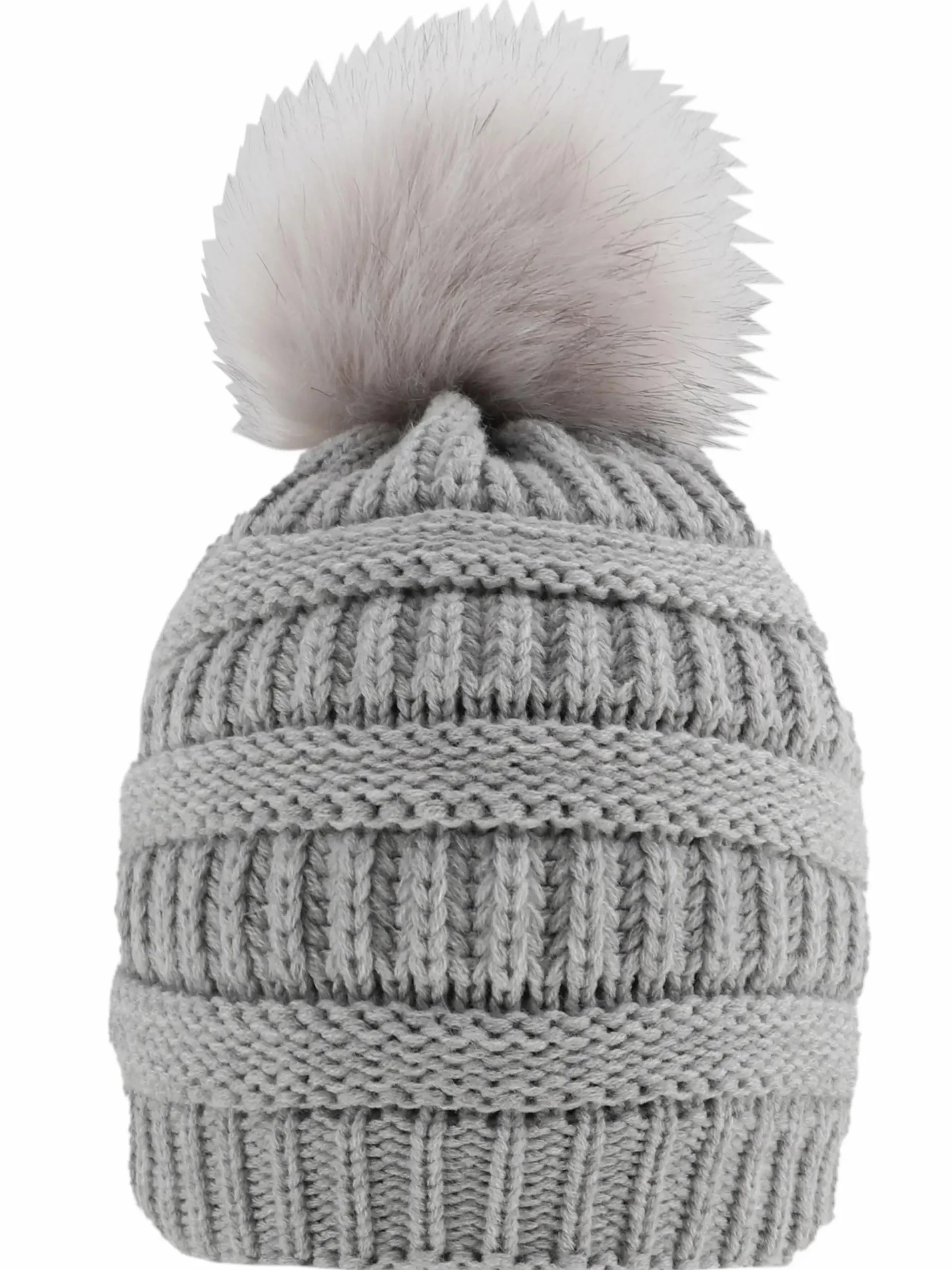 Damen Strickmütze mit Bommel