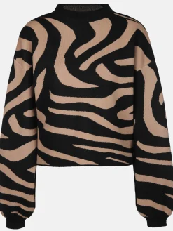 Damen Strickpullover im Zebra Look