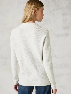 Damen Strickpullover in Waffelstruktur