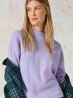 Damen Strickpullover in Waffelstruktur