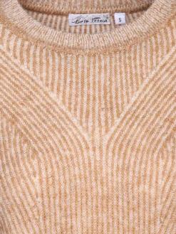 Damen Strickpullover mit Tunnelzug und Kordel