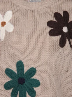 Damen Strickpullover mit Blumen