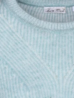 Damen Strickpullover mit Tunnelzug und Kordel