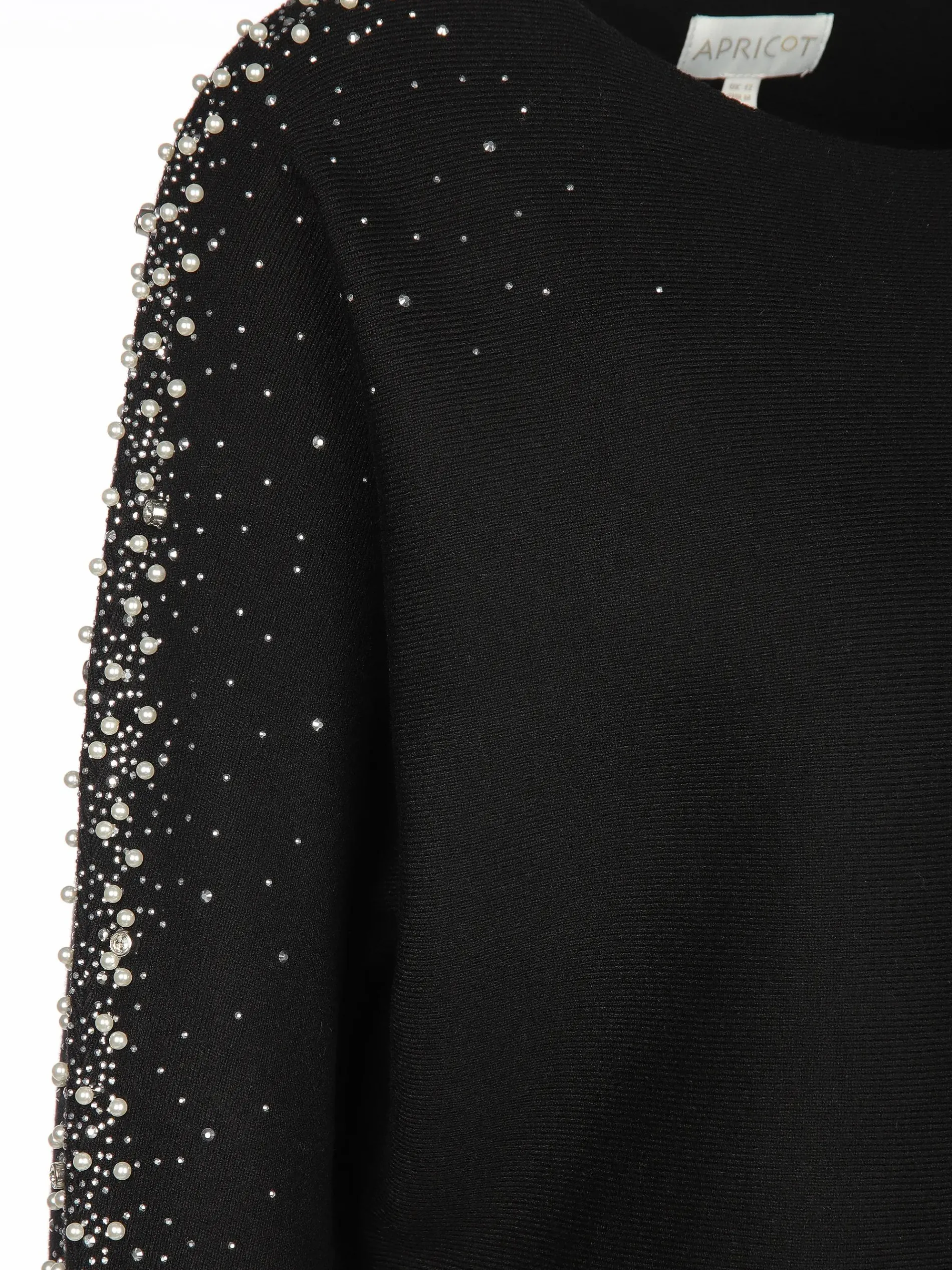 Damen Strickpullover mit Zierperlen und Glitzersteinchen