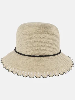 Damen Strohhut mit Wellenmuster