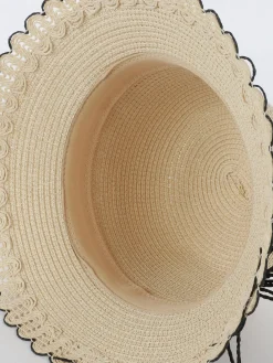 Damen Strohhut mit Wellenmuster
