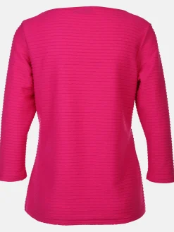 Damen Strukturshirt mit 3/4 Ärmel