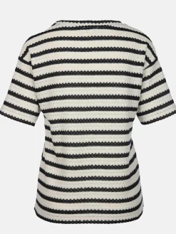 Damen Struktur-Shirt mit Streifen