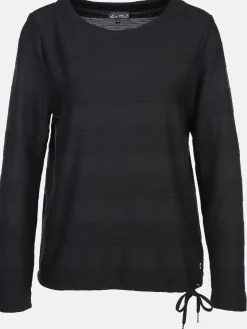 Damen Struktur-Shirt mit Streifenoptik