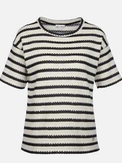 Damen Struktur-Shirt mit Streifen