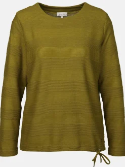 Damen Struktur-Shirt mit Streifenoptik