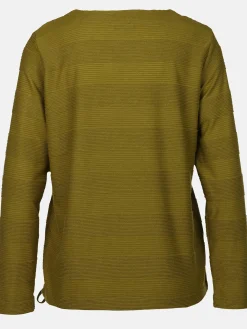 Damen Struktur-Shirt mit Streifenoptik