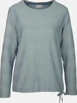 Damen Struktur-Shirt mit Streifenoptik