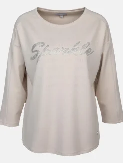 Damen Sweatshirt mit Glitzerschrift