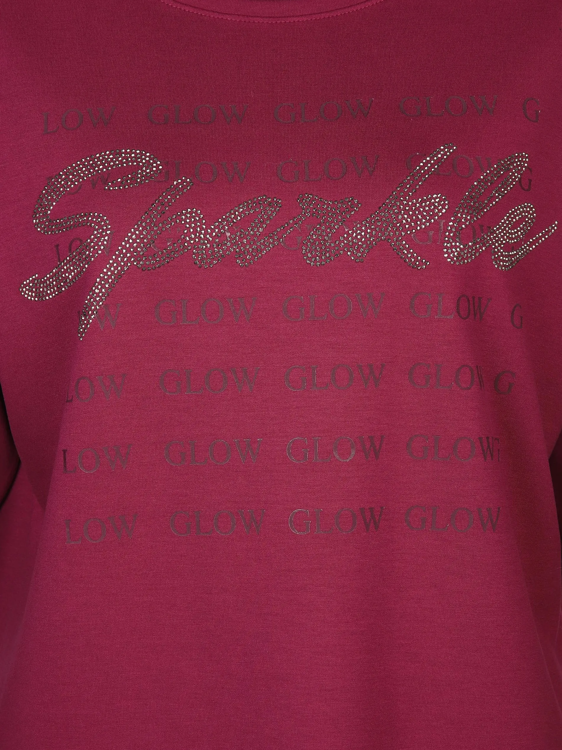 Damen Sweatshirt mit Glitzerschrift