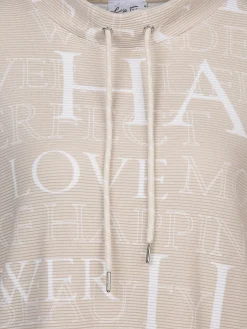 Damen Sweatshirt mit Schriftprint und Glitzerdetails