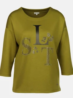 Damen Sweatshirt mit Strassbesatz