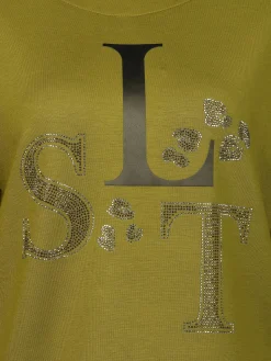 Damen Sweatshirt mit Strassbesatz