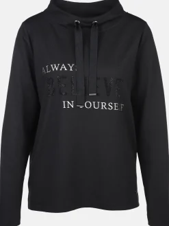 Damen Sweatshirt mit Strassbesatz