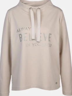 Damen Sweatshirt mit Strassbesatz